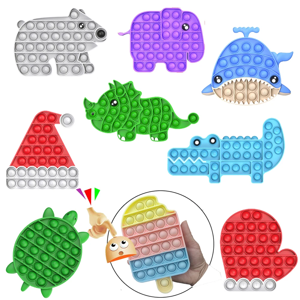 

Dropshipping Rainbow Ice Cream Pops Kids Fidget Toys Pack Autism Special Need Its Anti Stress Relief Squishy Simple Dimple Toys