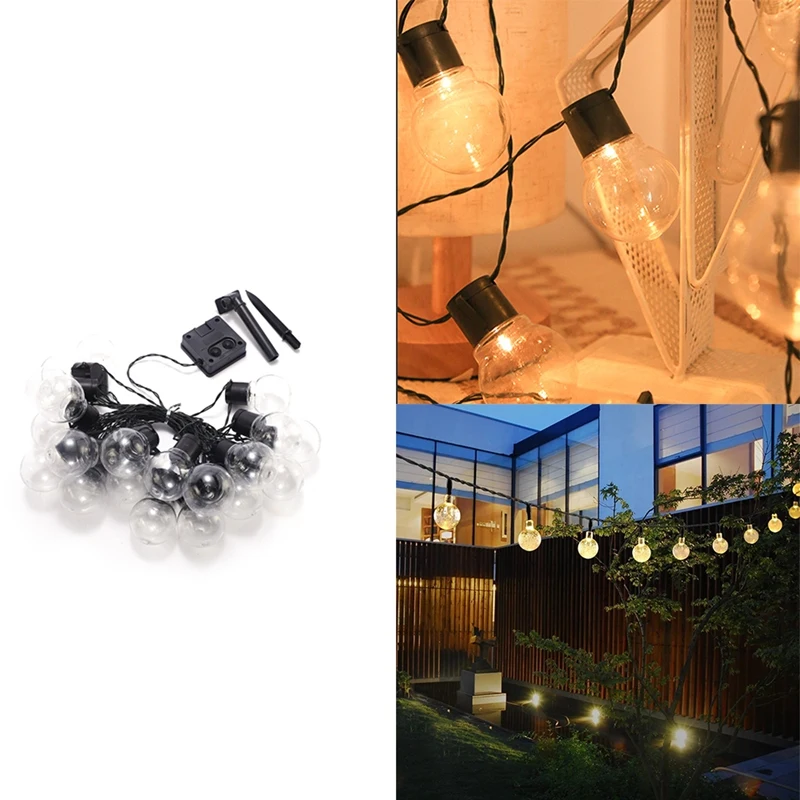 

AT14 Solar String Lights Outdoor LED Crystal Ball Lights Waterproof String Lights Fairy Lights Garden Decoration