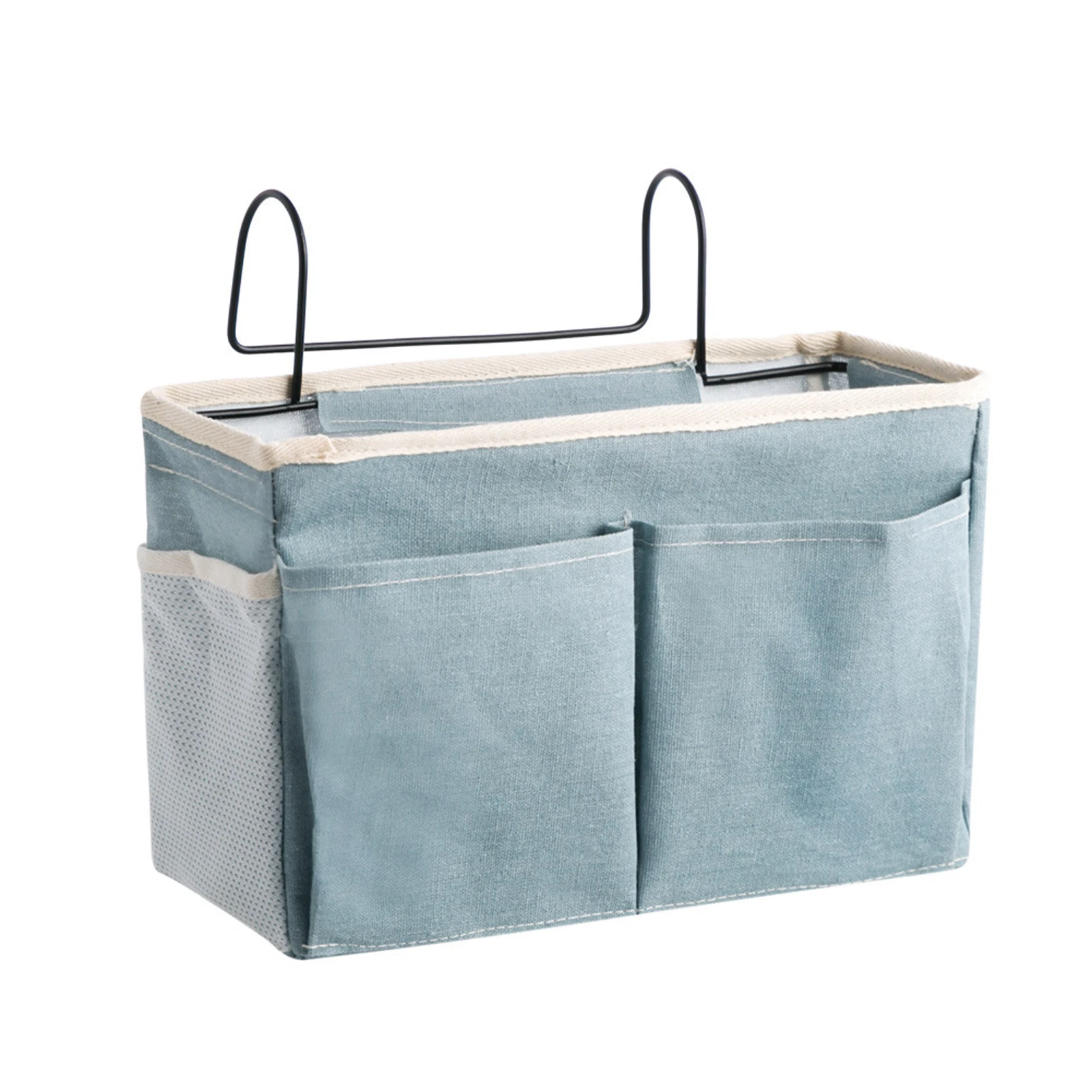 

Canvas Multi Pockets Bedside Caddy For Book Phone Storage Organizer Hanging On Desk Space Saving Magazine Large Capacity Home