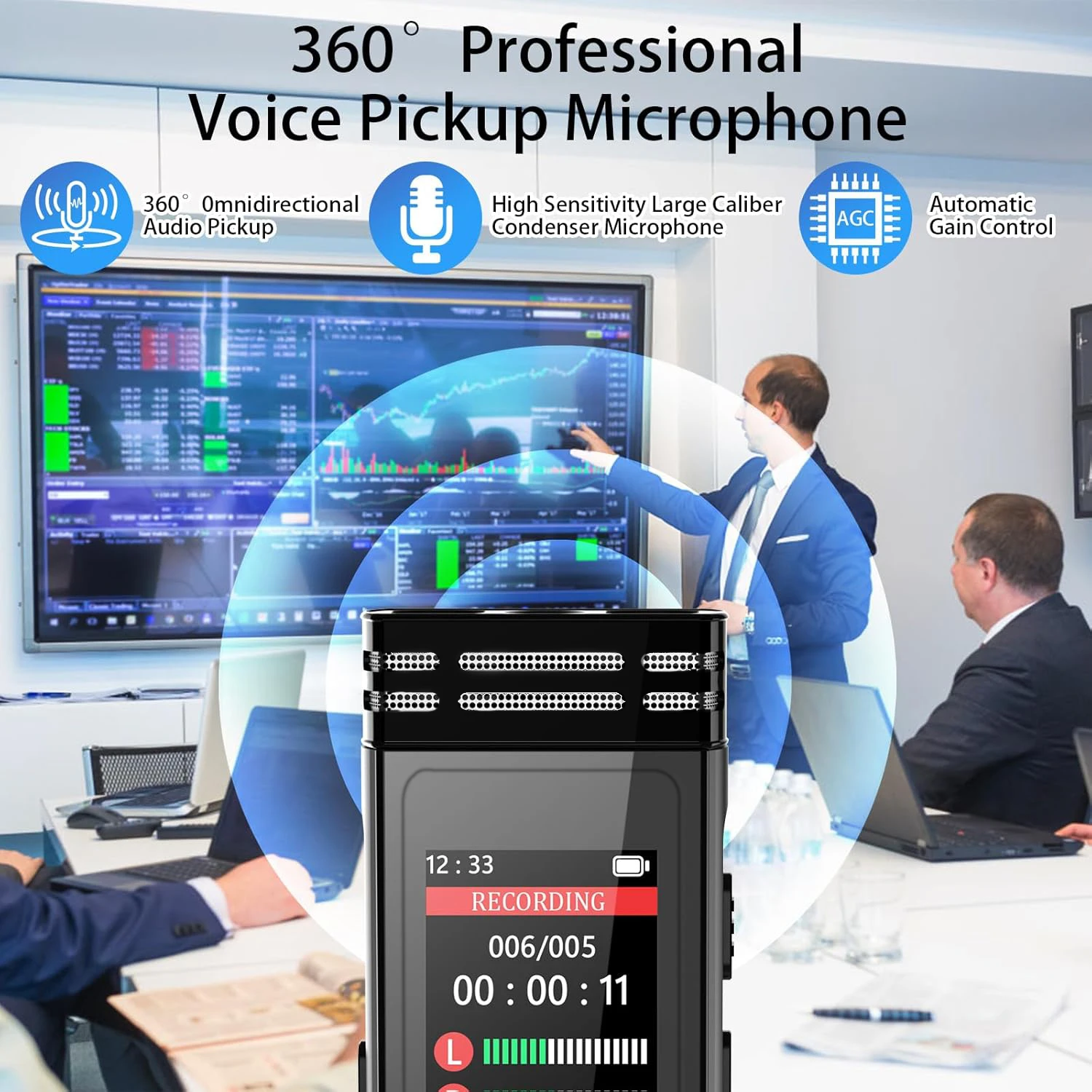 Цифровой аудио-рекордер USB C с голосовой активацией 32 ГБ 64 128 ручка для записи Mp3