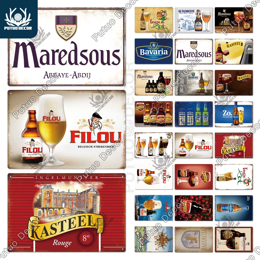 Металлический знак марки Putuo Decor пива, металлический винтажный жестяной плакат, украшение для паба, мужской пещеры, кухни, клуба, бара, домашний декор