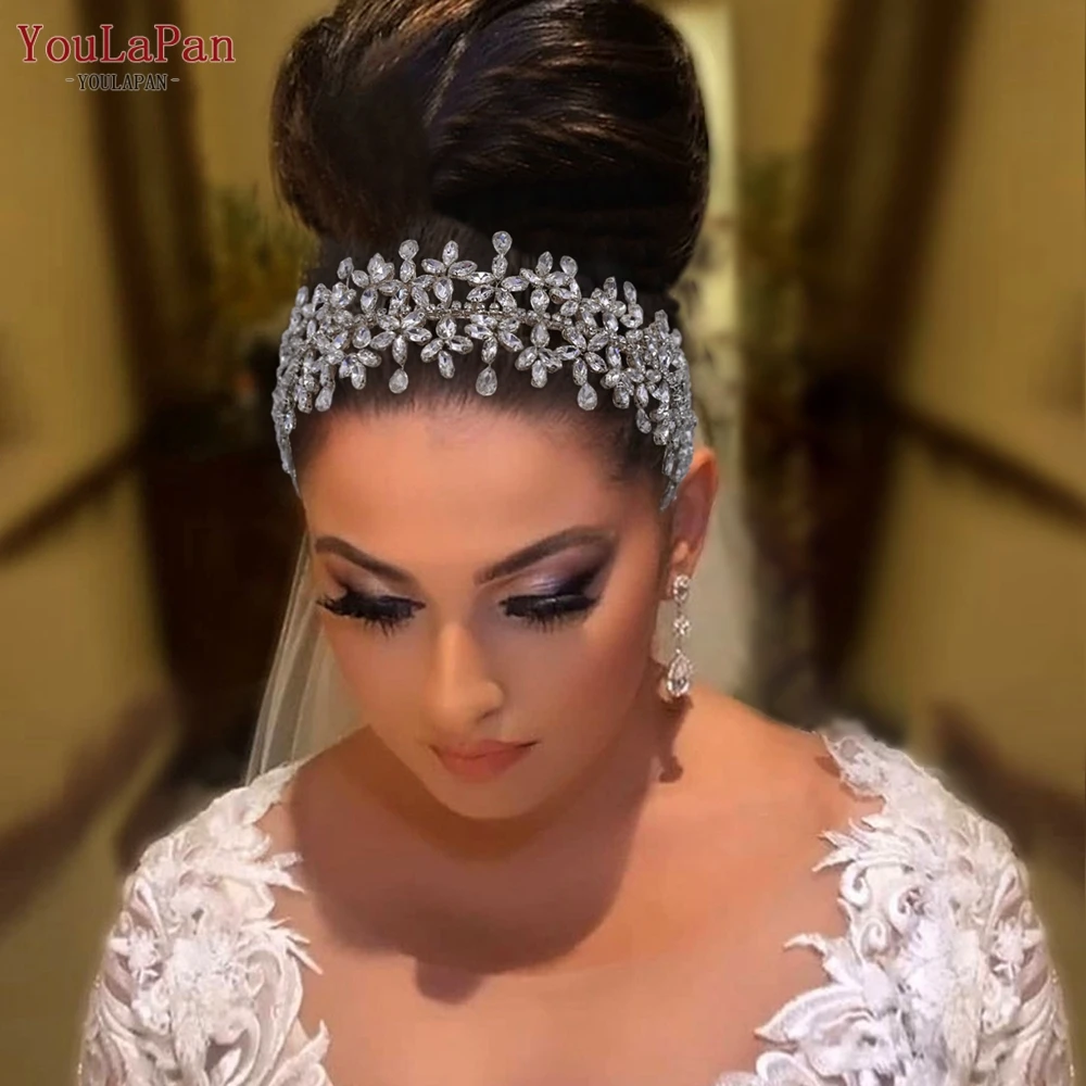 

YouLaPan HP404 Fashion Crystal Headbands for Brides Wedding Headpiece Rhinestone Headwear Hair Accessories Bridal Headdress