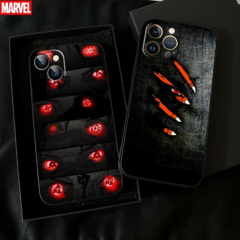 

Anime Akatsuki Logo NARUTO For Apple iPhone 11 12 13 Pro Max 12 13 Mini X XR XS Max SE 6 6S 7 8 Plus Phone Case Back Black