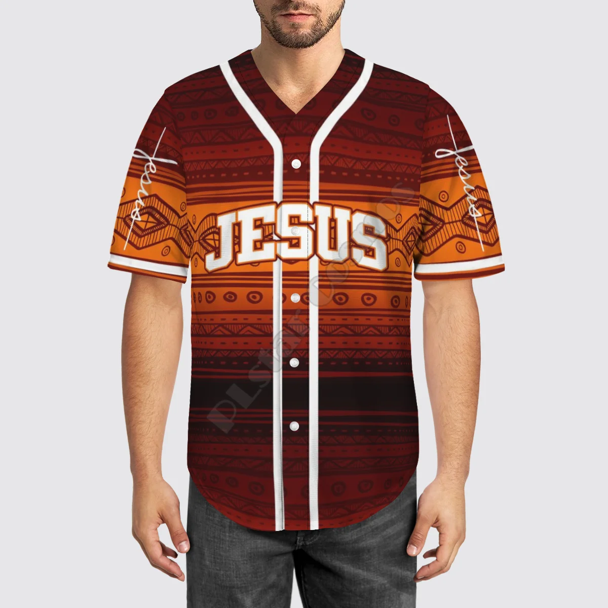 

Fashion Baseball Jersey Beach Summer Jesus Christ 3D Full Body Print Men's Shirt Casual Shirt Hip Hop Black Top