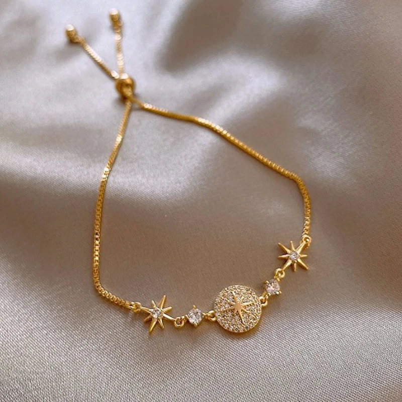 Велючий роскошный корейский женский браслет с кристаллами и медной ювелирной