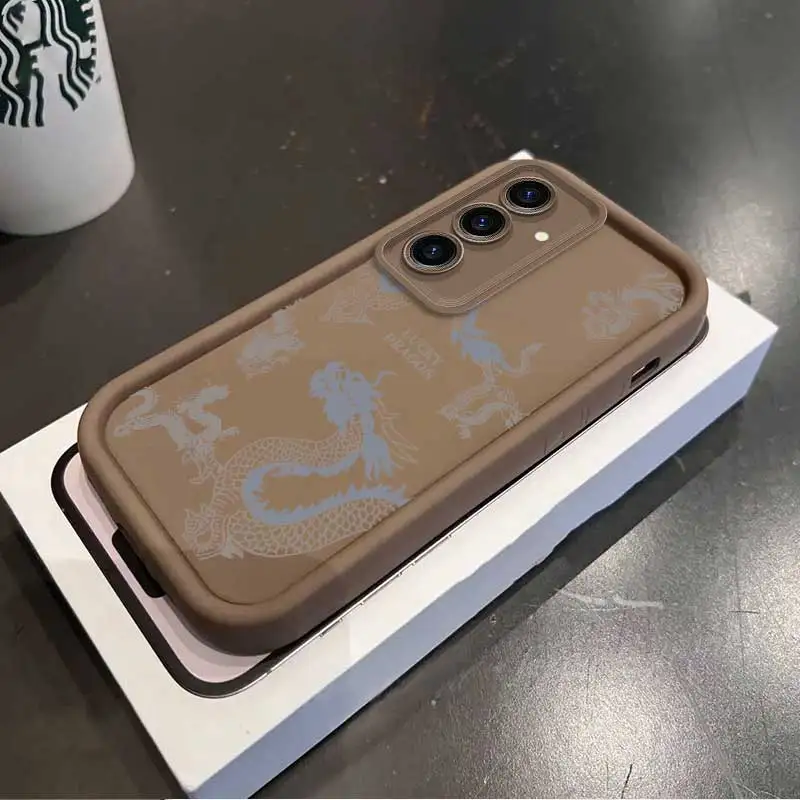 Фото Стильный модный гибкий чехол Lucky Dragon для Samsung S24 FE с легким идеальным для S 20 24 22 23 M 32 02 12 FE №2