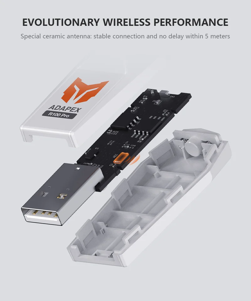 Беспроводной USB-адаптер R100 Pro для PS5/PS4/Switch /PC/Xbox/iOS/приемник Android аксессуары