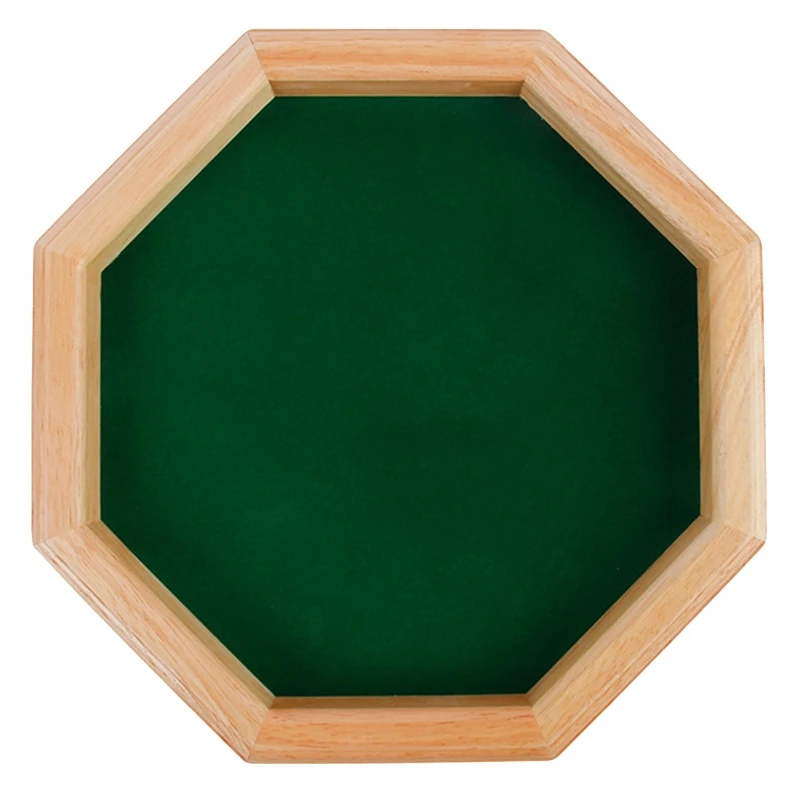 

Dice Rolling Tray Octagonal Wood Cosmetic Jewelry for CASE DND RPG Roleplaying G