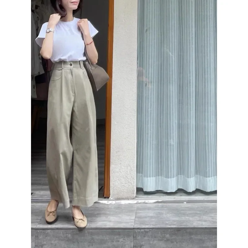 Элегантная белая футболка с плечами повседневные брюки-клеш стильный костюм