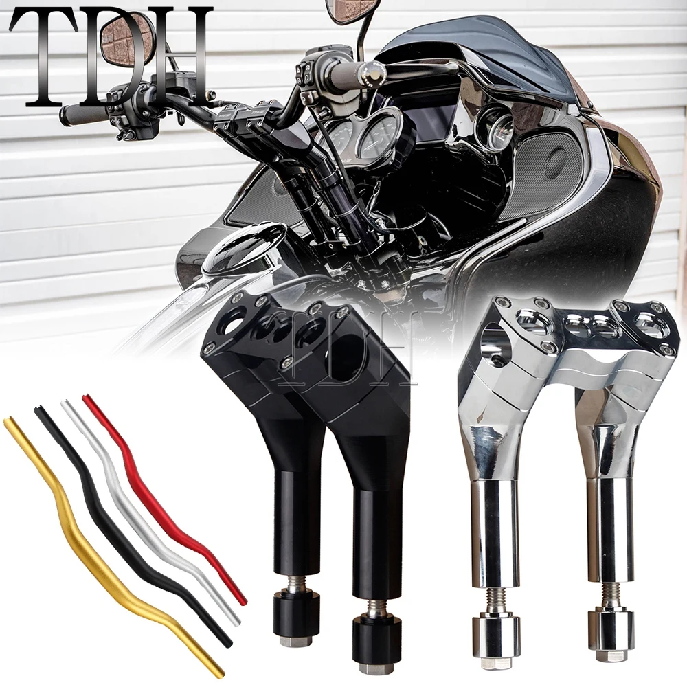 

For Harley Dyna Sportster 883 1200 Softail Street Bob FXBB FXR Motorcycle Parts 25mm Handlebar Bar Riser Clamp 1.5" Pullback