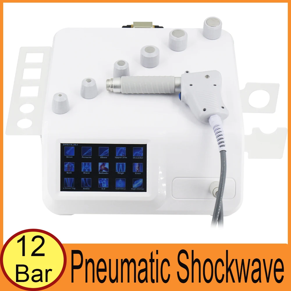 

2023 профессиональное устройство для облегчения боли в организме, 12 бар, пневматическое устройство для ударно-волновой терапии, массажер для расслабления тела