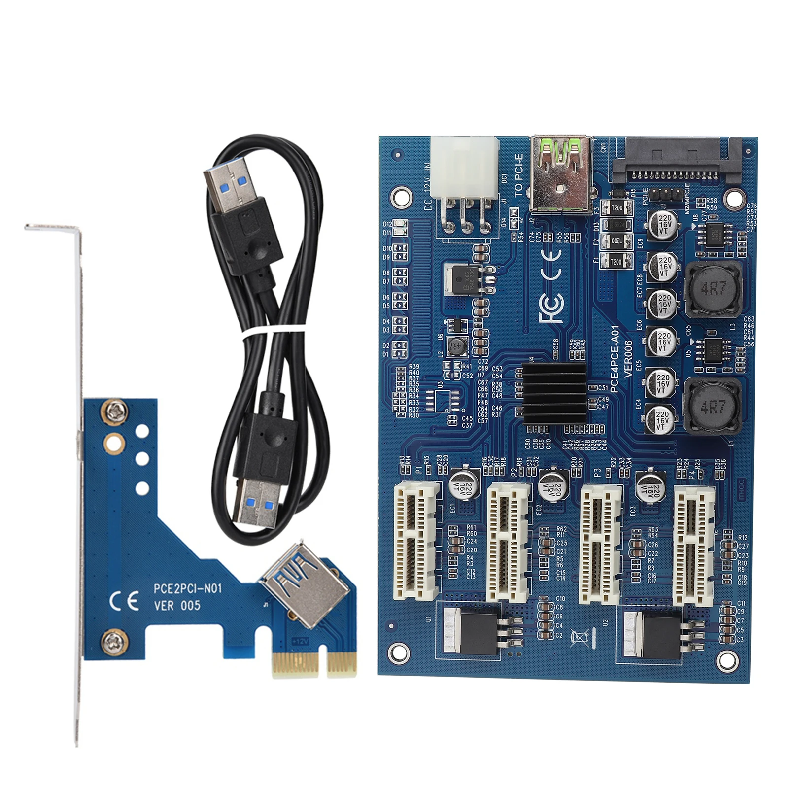 

PCI-E 1X to 4X PCIe USB3.0 Converter Extender Adapter Card Expansion Kit For WINDOWS