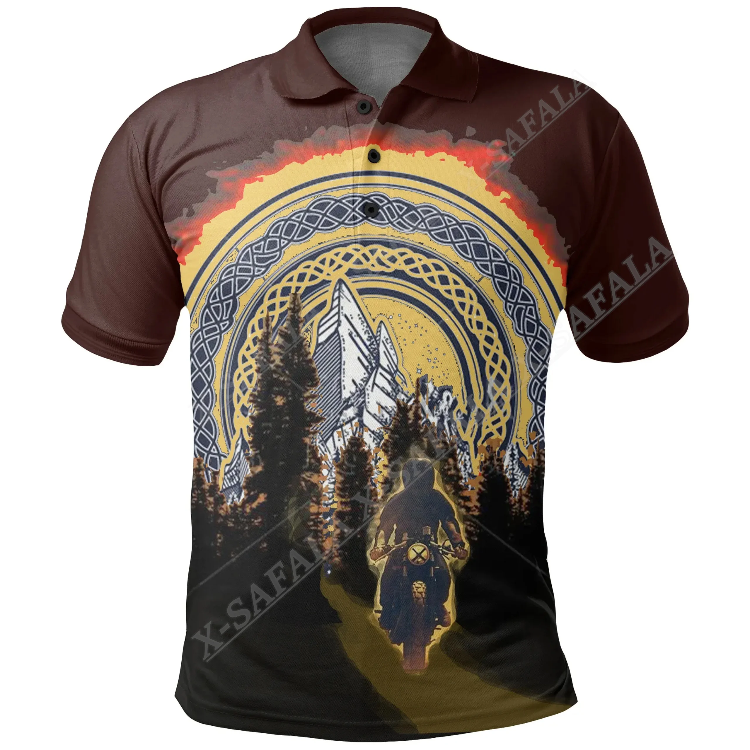 

Celtic Isle Of Man Motorcycle Races Tattoo Legend 3D Print Polo Shirt Collar Men Short Sleeve StreetWear Casual Top Clothes