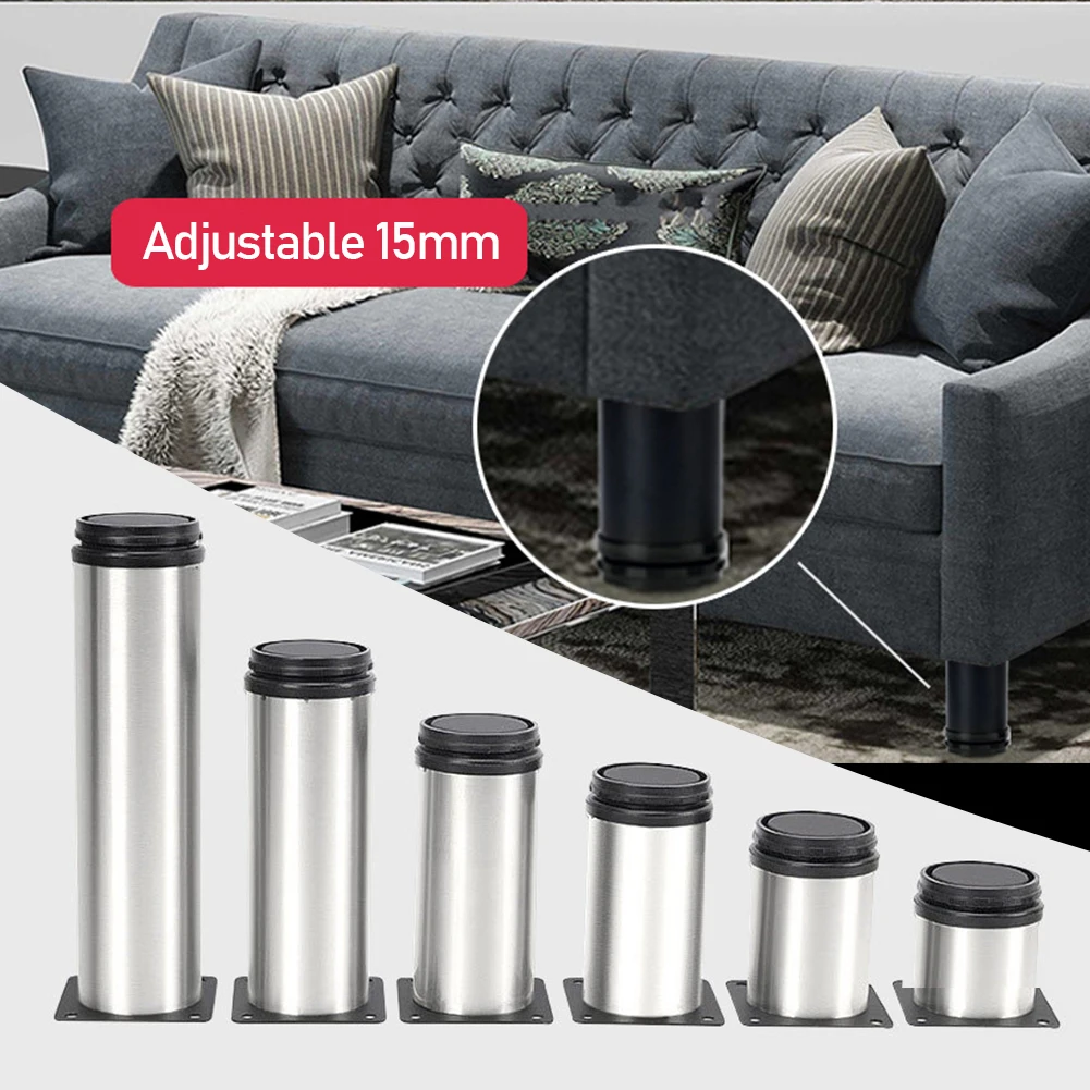 

Furniture Adjustable Cabinet Legs Stainless Steel Table Sofa Metal Foot With Screws Home Improvement Hardware Feet Table Legs