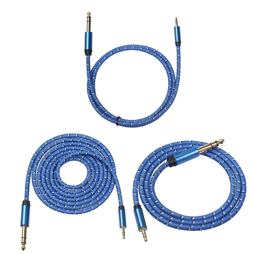 

3.5mm Male to 6.35mm Male Plug Jack Stereo Hifi Mic Audio Extension Transmission Stability Gold Plated Interface Cable Wire