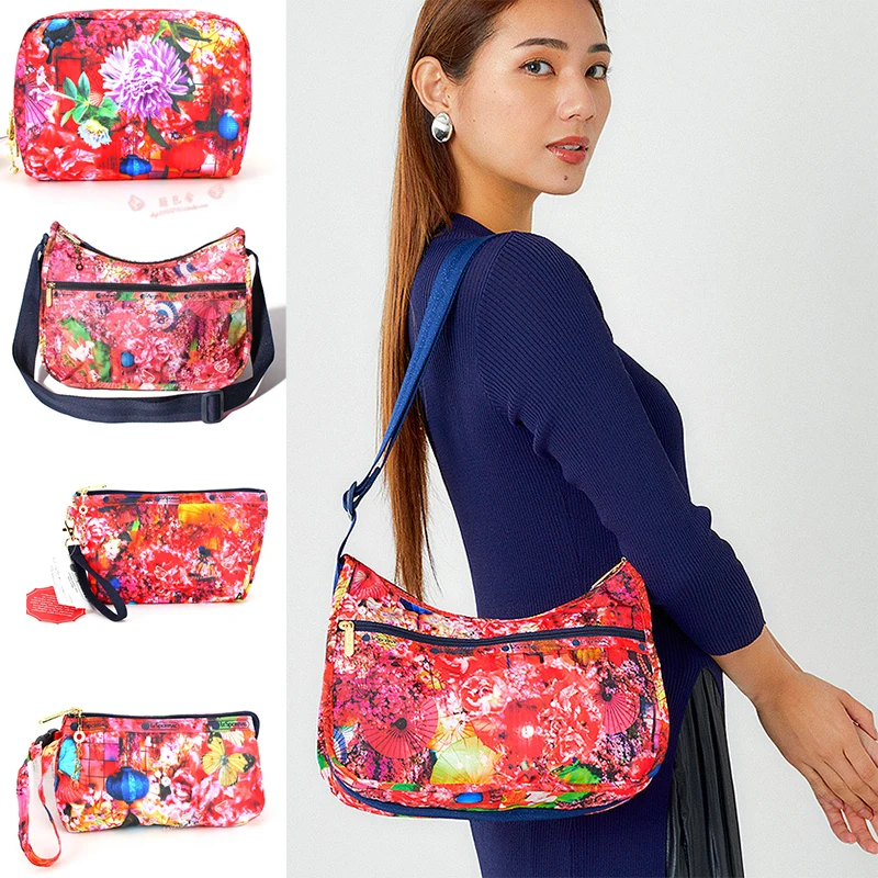 

Kawaii Red Flower Bag Butterfly Lantern Cosmetic Bag Girls' Bag Cross Shoulder Bag French Fashion High Quality Coin Purse Bag