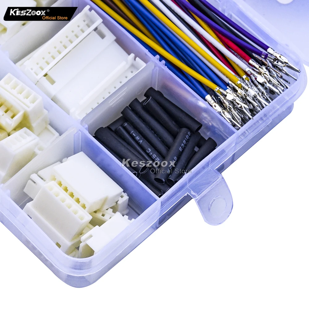 "Keszoox 22AWG JSTXHP Cable Connector Kit 2.5mm Male/Female Housing