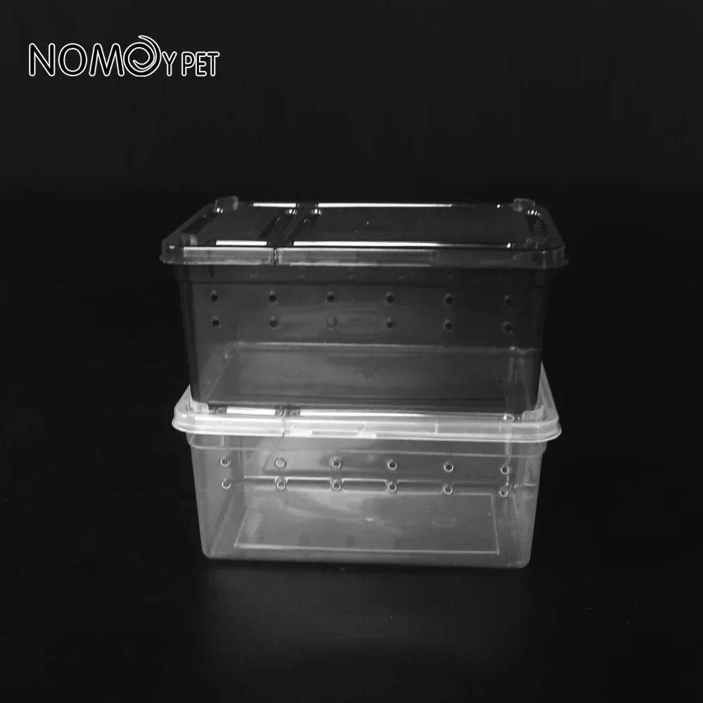 Прозрачная пластиковая коробка для кормления рептилий клетка среды обитания
