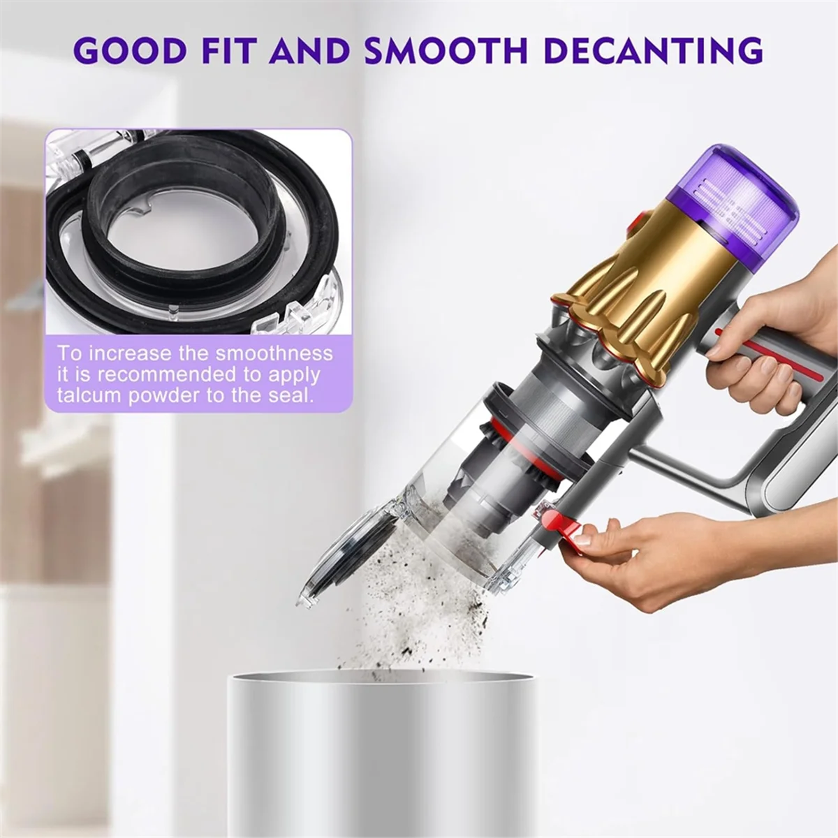 Dust Bin for Dyson V12 SV18 SV20 Detect Slim/V10 Digital Slim Vacuum Cleaner Canister Attachment Parts Part No.965272-01