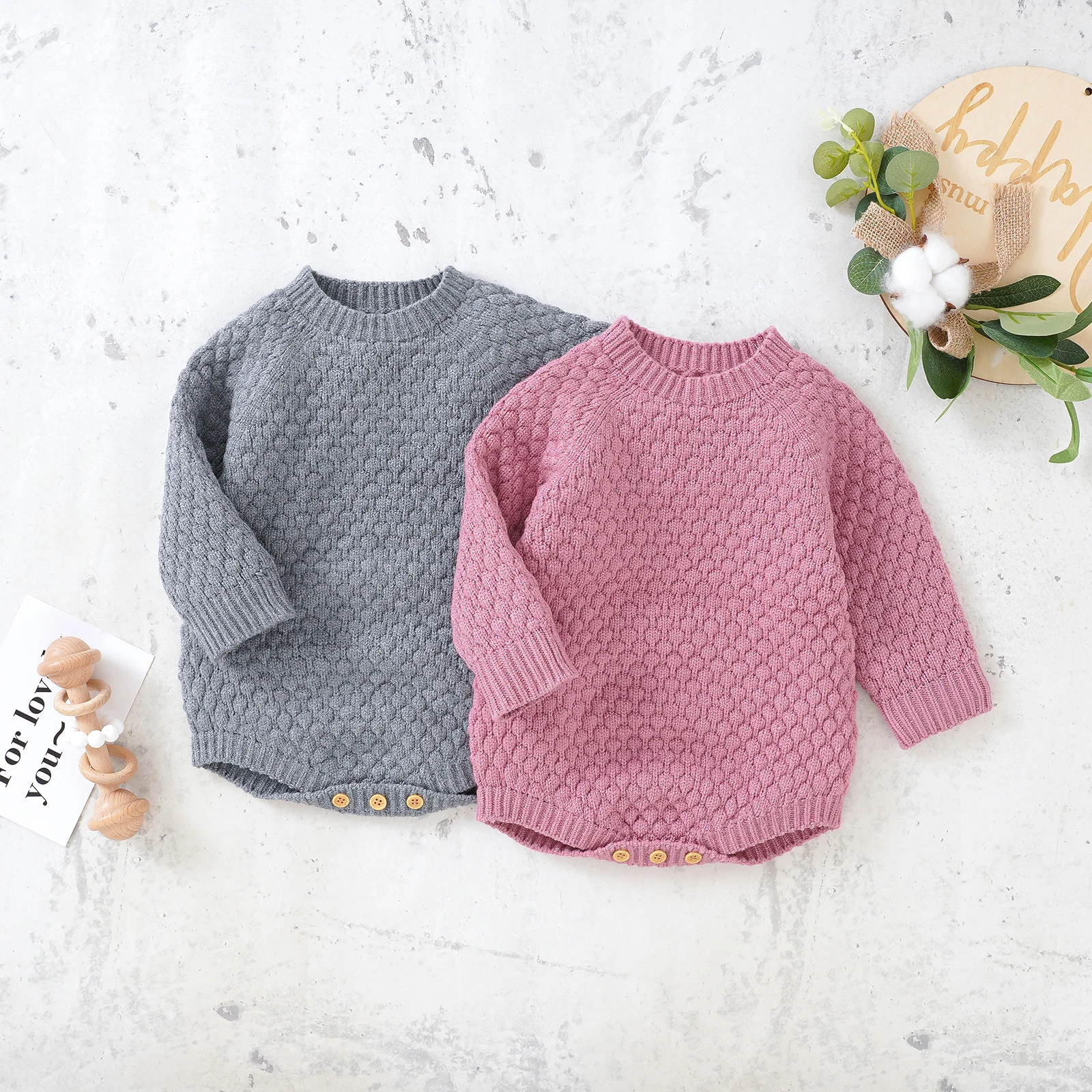 Женский теплый комбинезон Ma &amp Baby однотонный трикотажный с длинным рукавом для