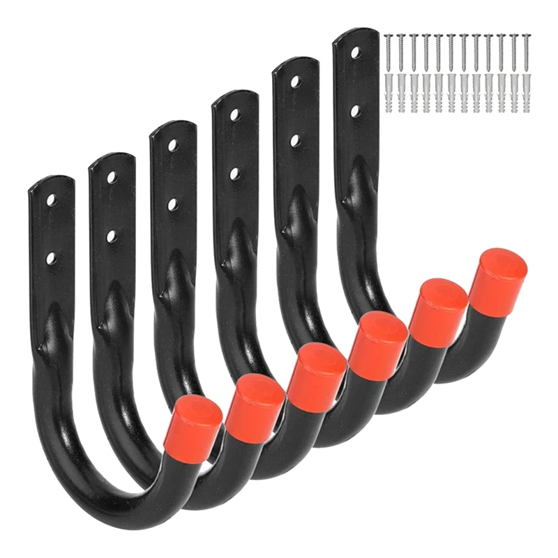 

6 Pack Heavy Duty Garage Storage J Utility Hooks Utility Hooks Bike Wall Mount Rack For Garage Wall