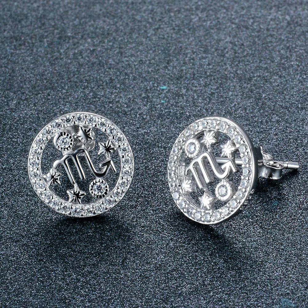 

New Fashion Light Luxury Earrings Female Silver Color Scorpio Clear Cubic Zirconia Earrings Explosive Accessories Gift for Women