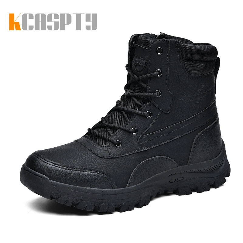 

Men's Military Boot Combat Mens Ankle Boot Tactical Plus Size 46 Warm Fur Army Boot Male Shoes Work Safety Shoes Motocycle Boots