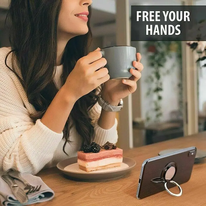 Universal Finger Ring Holder Stand Grip 360 Degree Rotating for Mobile Phone Car Magnetic Mount Phone Back Sticker Pad Bracket