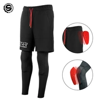 summer cycling pants ce protection armor sport tights with short pants biker riding protective guards motocross racing trousers