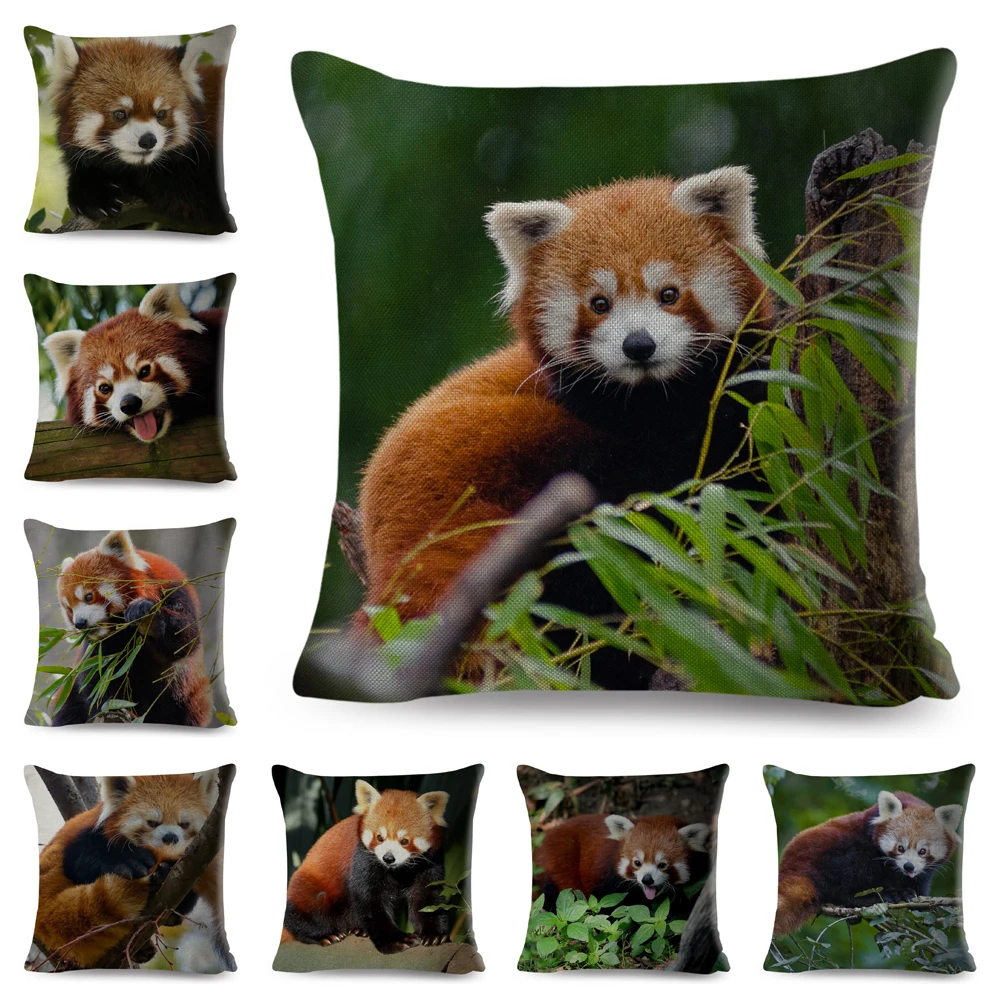 

Cute Red Panda Printed Pillow Case Decor Lovely Wild Animal Pillowcase Polyester Cushion Cover for Home Car Sofa 45*45cm