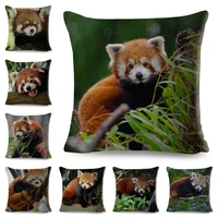 cute red panda printed pillow case decor lovely wild animal pillowcase polyester cushion cover for home car sofa 4545cm