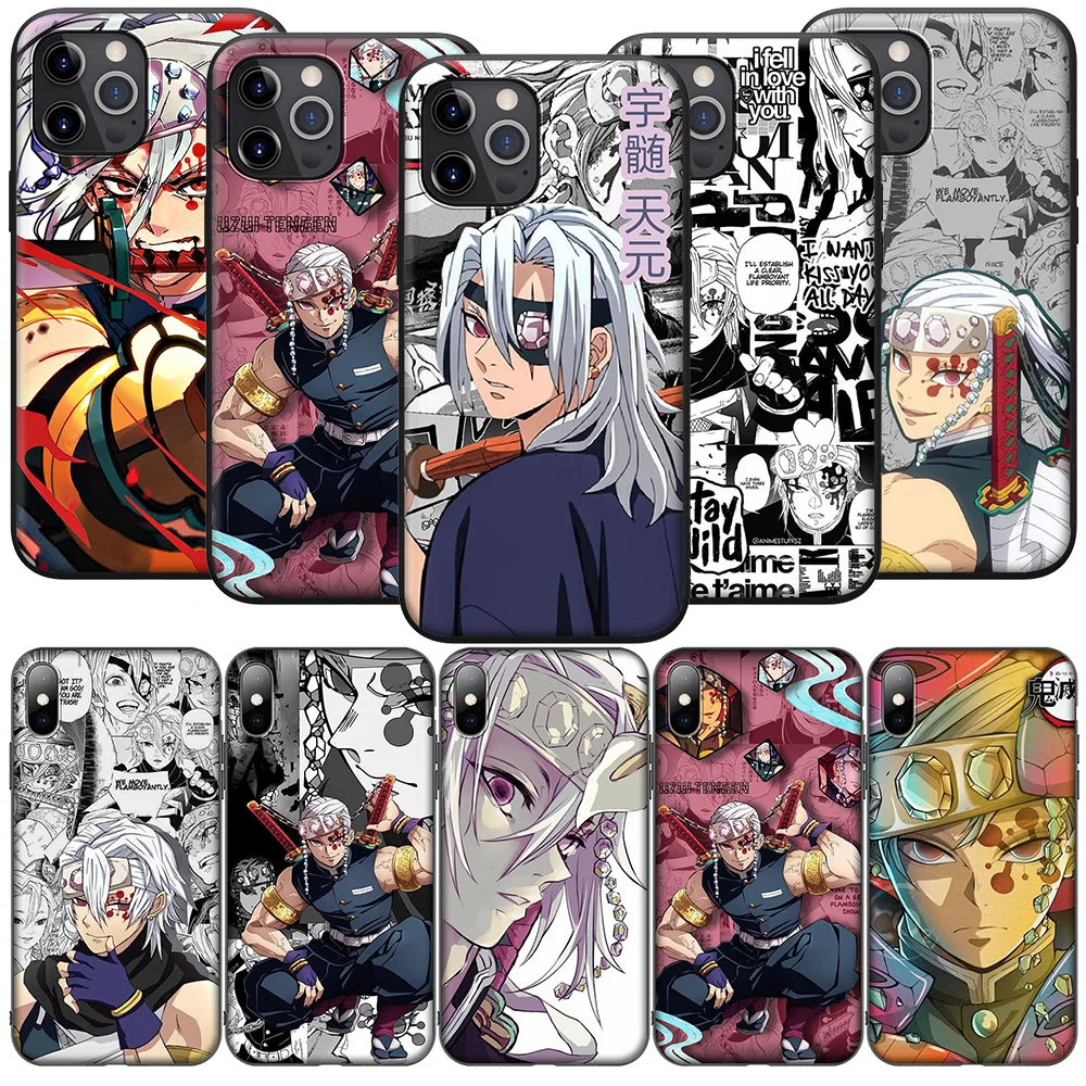 SA160 Tengen Uzui Kimetsu no Yaiba Soft Case for iPhone 16 15 14 13 7 8 Pro Max Mini Plus