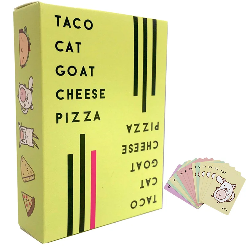 New Taco Cat Goat Cheese Pizza Card Game Family Party Fun Game 4 Player Board Game Gift Toy Party Game