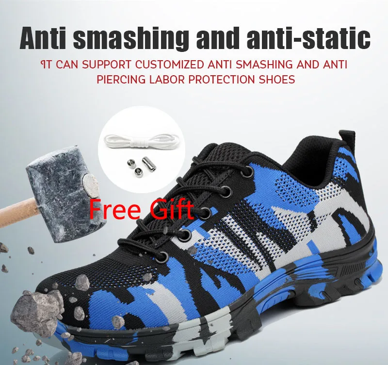 

Work Shoes Men's Summer Breathable Anti-smashing Anti-puncture Shoes Light Wear-resistant Non-slip Safety Shoes