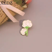 creative fashion cartoon cotton enamel pin kapok brooch cute plant denim badge childrens jewelry gift accessories for friends