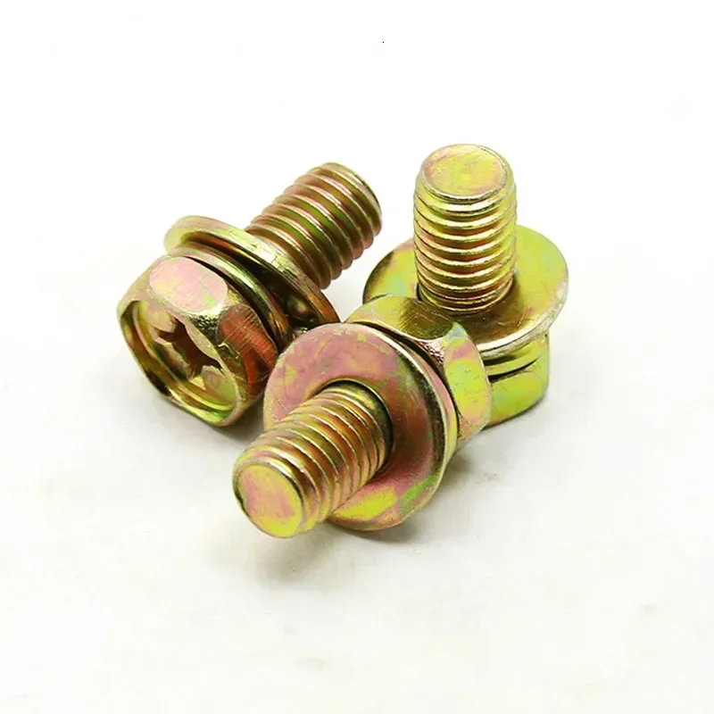 100 шт. шестигранный крестообразный болт Phillips с плоской прокладкой пружинные