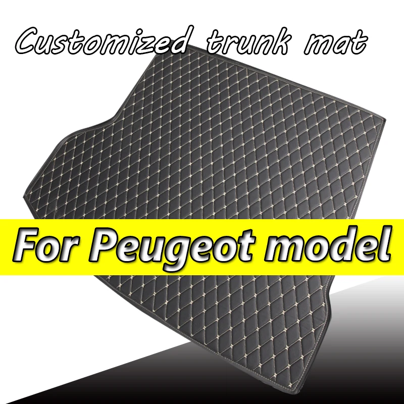 

PU Leather Custom Car Trunk Mats for Peugeot 206 207 2008 2014-2019 2020-2022 Interior Details Car Accessories Carpet