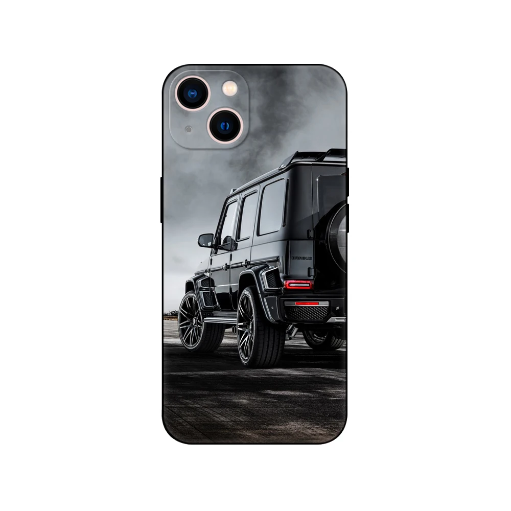 Black tpu case for iphone 11 12 13 mini pro MAX se 2020 6 6s 7 8 plus x 10 XR XS  back cover AMG C63 GTR A45 g63 sports car man images - 6