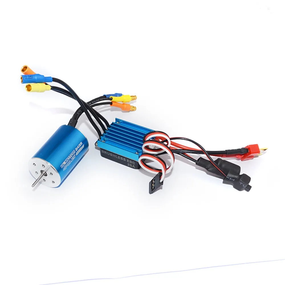 

High quality For 1/16 RC car buggy RC Car Parts Kit 25A Brushless ESC 4P Without Sensor 2435 KV4800 Brushless Motor