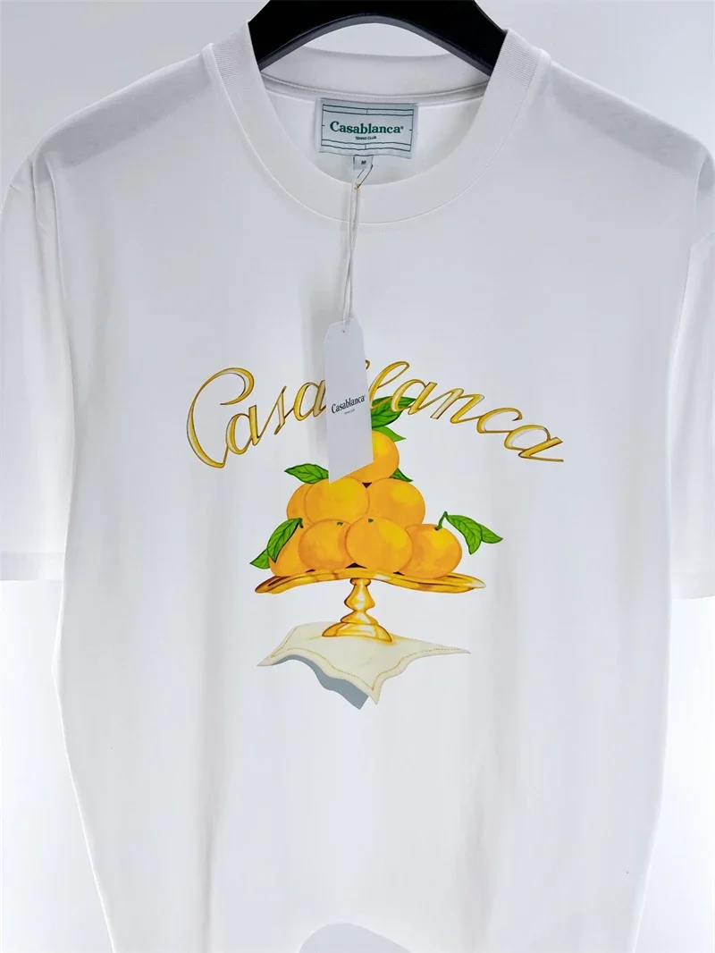 

Новые футболки с оранжевым принтом женских и мужских планшетов 1:1