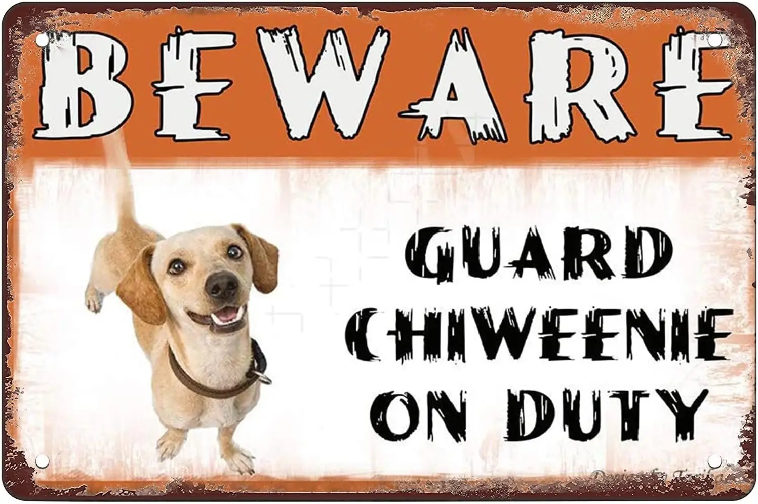 Bewre Gurd Chweene Dog On Duty Metl Sgn Wrnng Sfety Sgns для дома и улицы Grden 8x12 nches