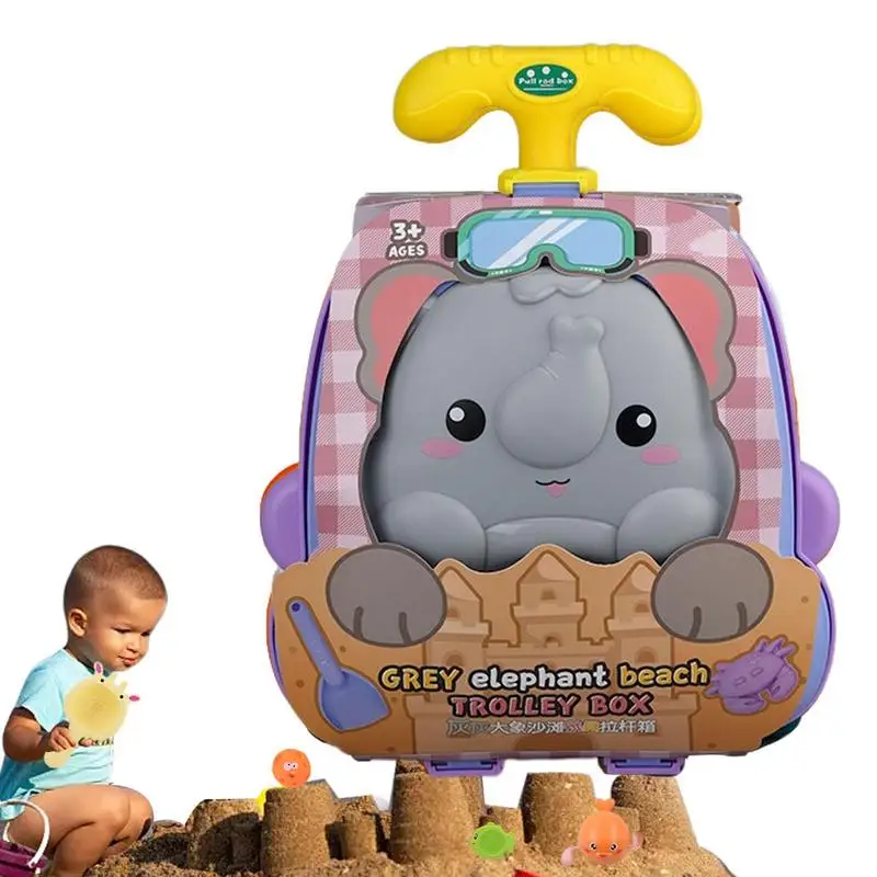

Children Portable Beach Sand Toy Set With Trolley Case Summer Outdoor Games Beach Toys Gift For Kids Toddlers Boys Girls