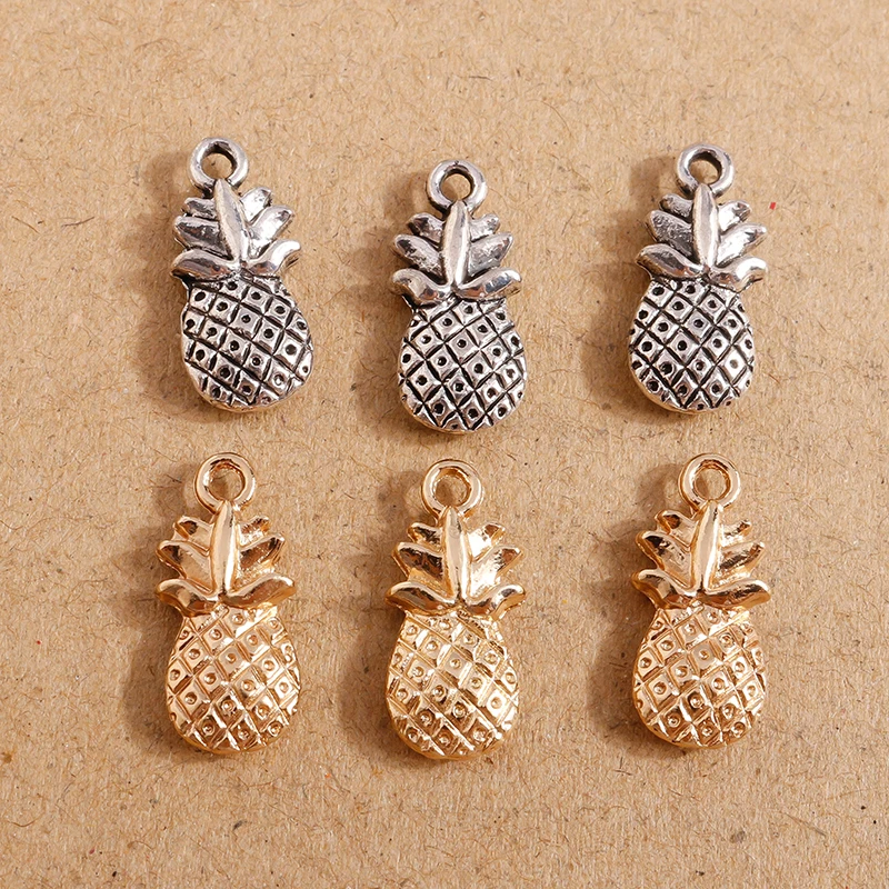 

15pcs 9x19mm Cute Fruit Charms Alloy Pineapple Charms Pendants for Jewelry Making DIY Earrings Necklaces Handmade Bracelets Gift