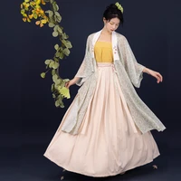 modern improved traditional chinese ming dynasty hanfu spring autumn oriental clothes folk dance coslpay set for woman