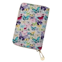 advocator colorful butterflies womens card bag anti theft zipper id credit card holder customized coin purse free shipping