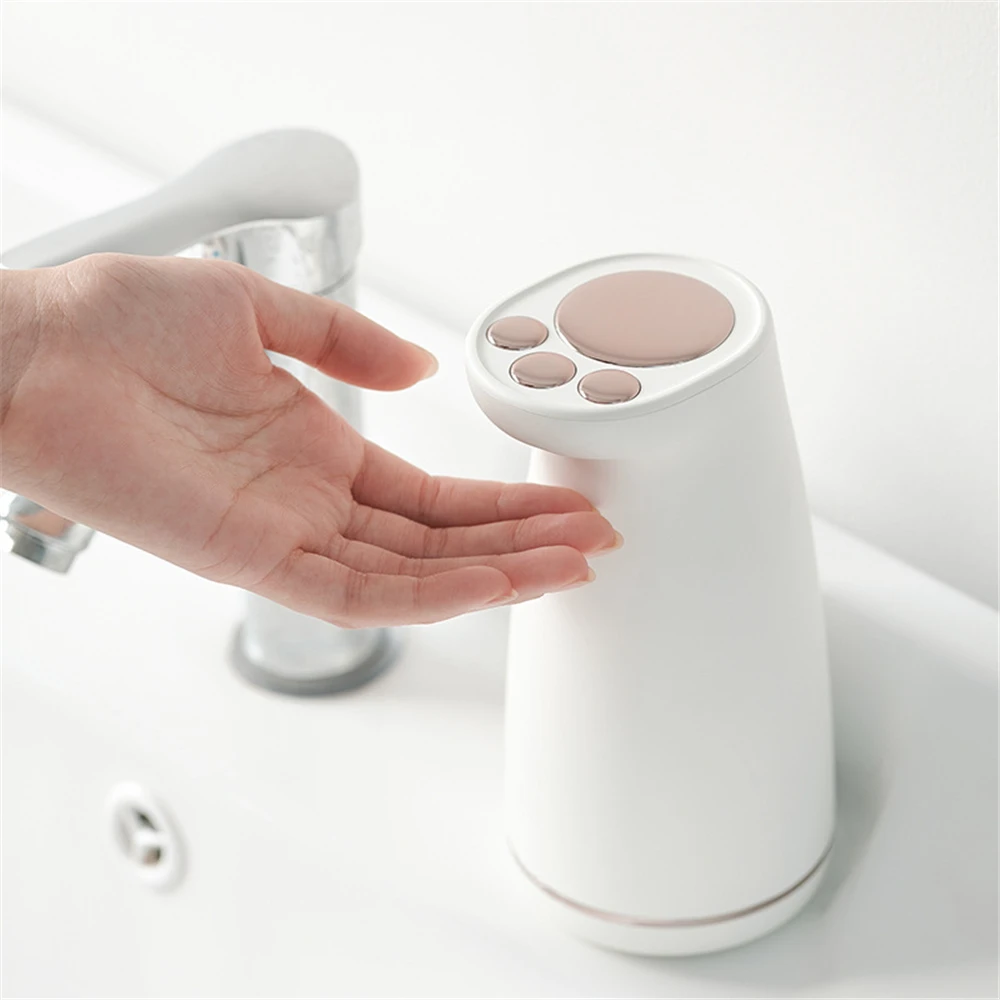 Dispensador de jabón automático sin contacto para niños, espuma líquida con pata de gato, Sensor infrarrojo para baño, lavadora de manos, carga USB