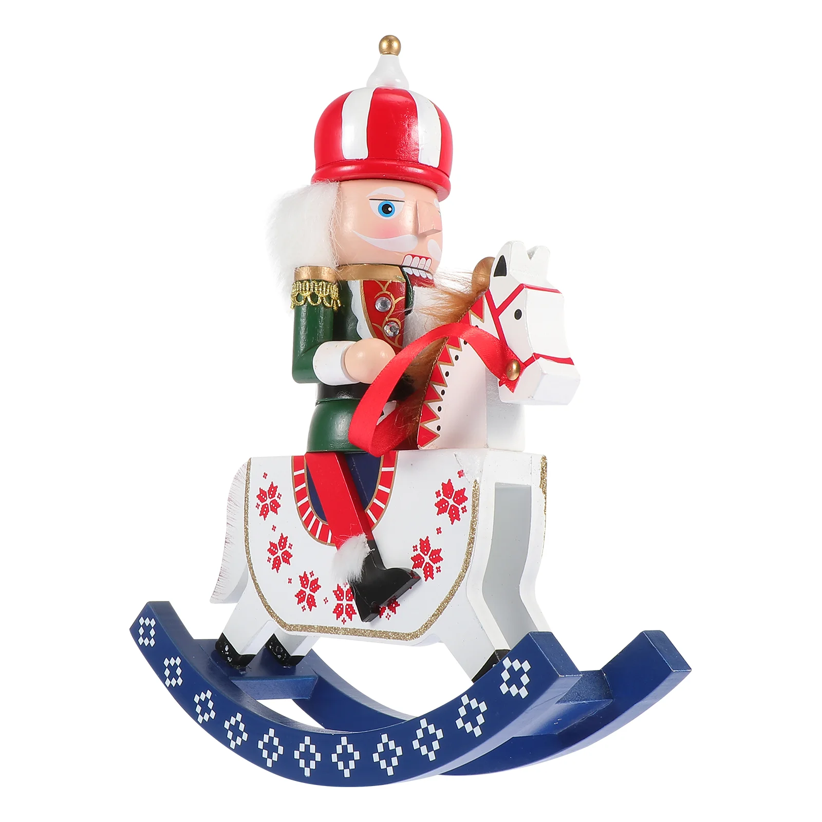 

Desktop Toys Nutcracker Figures Rocking Horse Christmas Traditional Wooden Snowman Nutcracker Ornaments