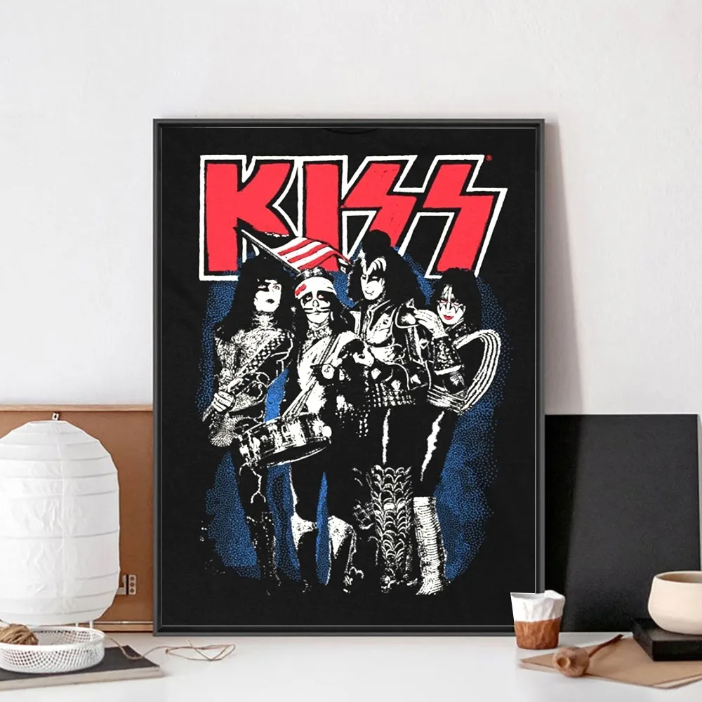 Отображение группы рок в бумаге из крафт-бумаги винтажный без рамки для бара