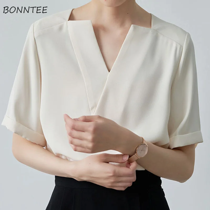 

Blouses Women Pure Temperament Summer Inside Casual Hot Sale Korean Style All-match Stylish V-neck Tender Inisde 2022 New Tops