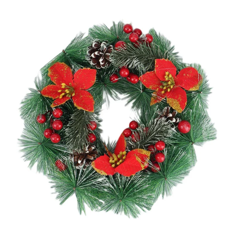 

Christmas Wreath, Front Door Decoration Wreath Winter Garland Artificial Wreath for House Party Outdoor Indoor